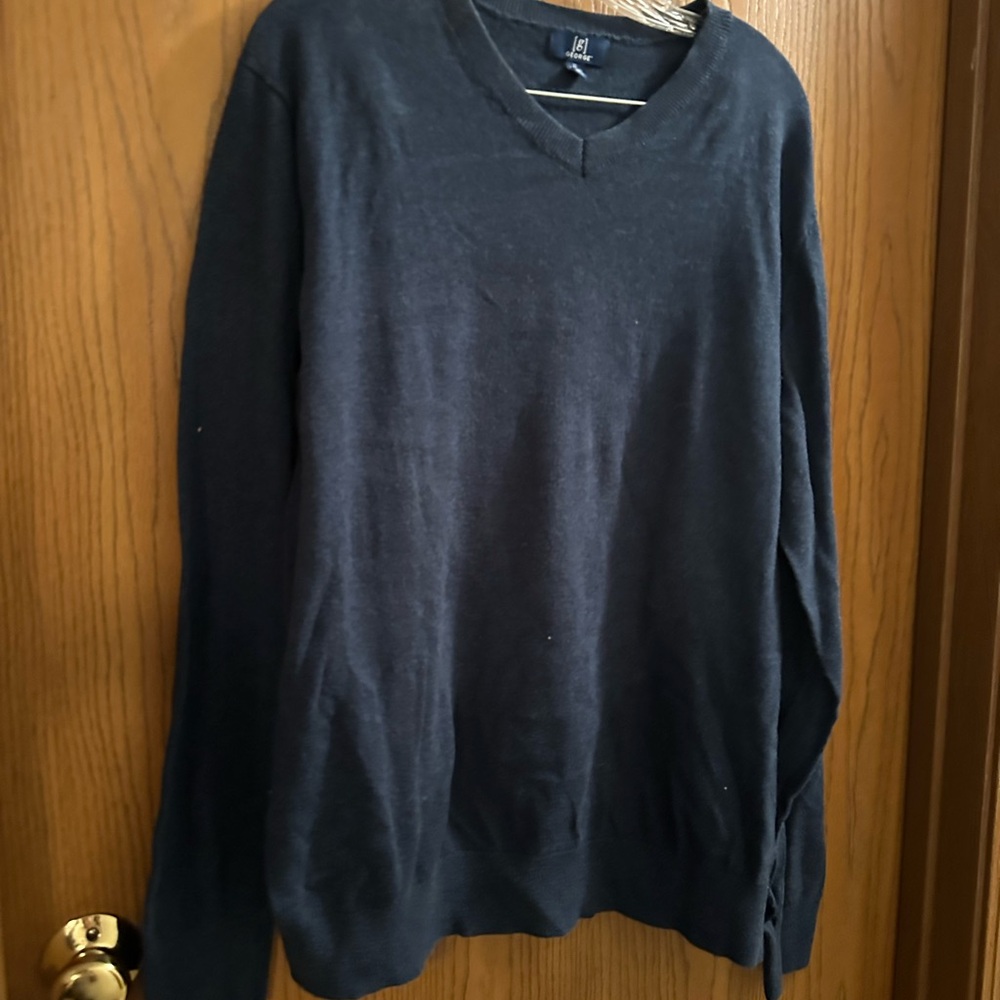Men's Navy V-Neck Sweater